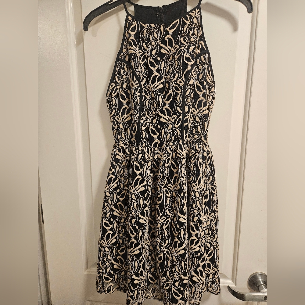 Aqua Black and White Lace Dress, Size Small, With Tags!